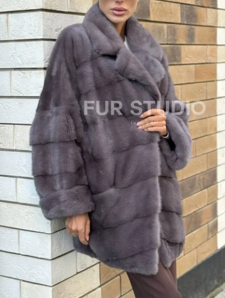 Шуба норковая - жакет лаванда - фото 3