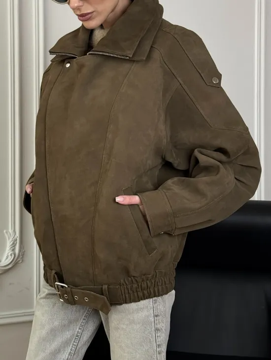 Популярная натуральная женская кожаная куртка-бомбер  