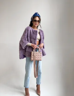 Свитер из меха норки в лавандовом оттенке - фото 3