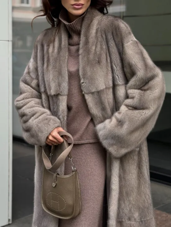 Длинная норковая шуба - фото 2