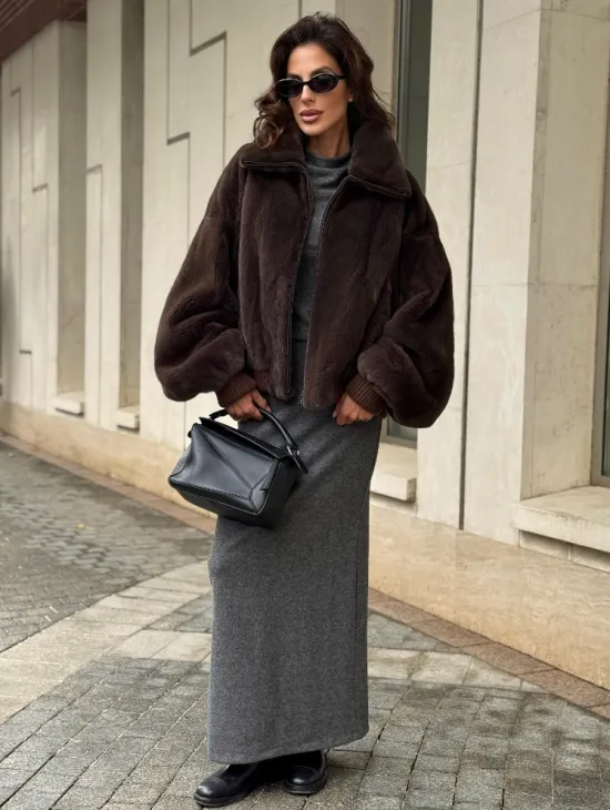 Норковая шуба - бомбер - фото 4