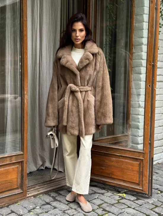 Шуба норковая летучая мышь - фото 7