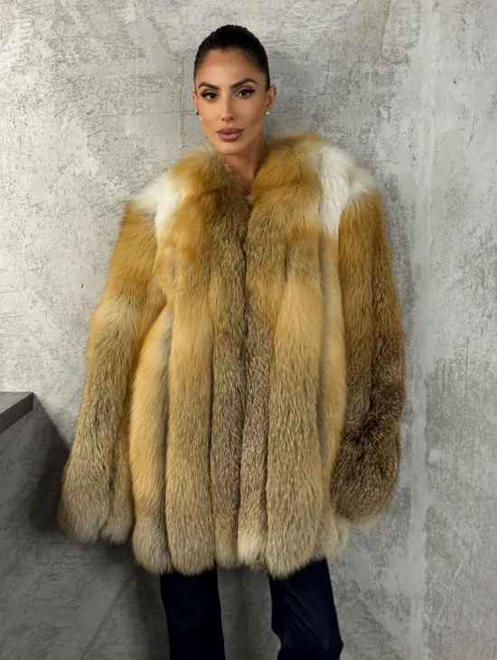 Шуба из меха лисы Gold - фото 0