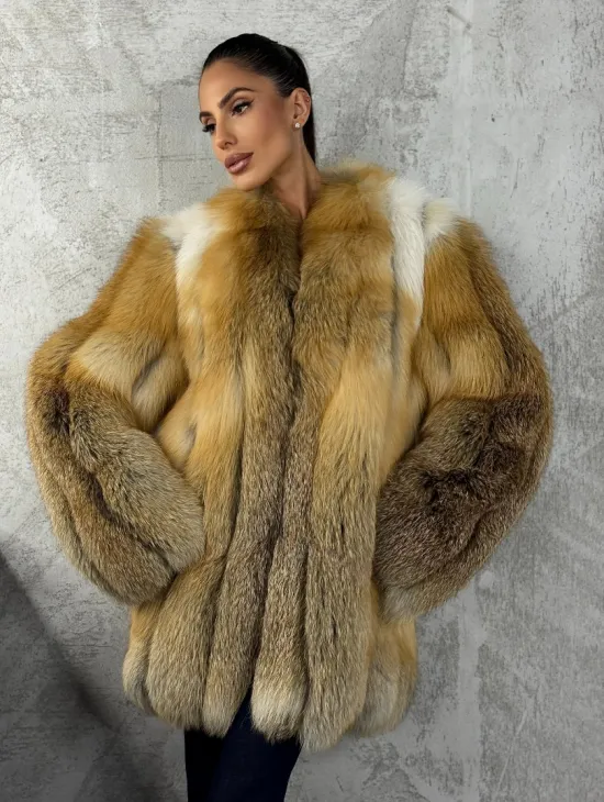 Шуба из меха лисы Gold - фото 5