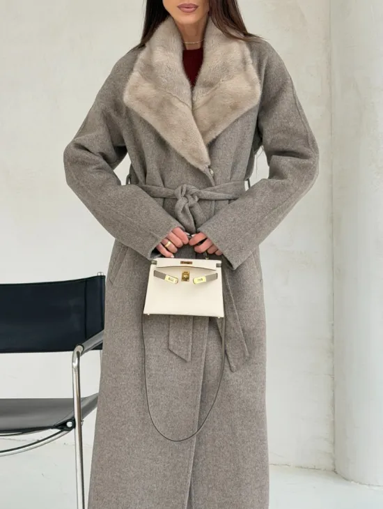 Пальто женское с норкой - фото 4