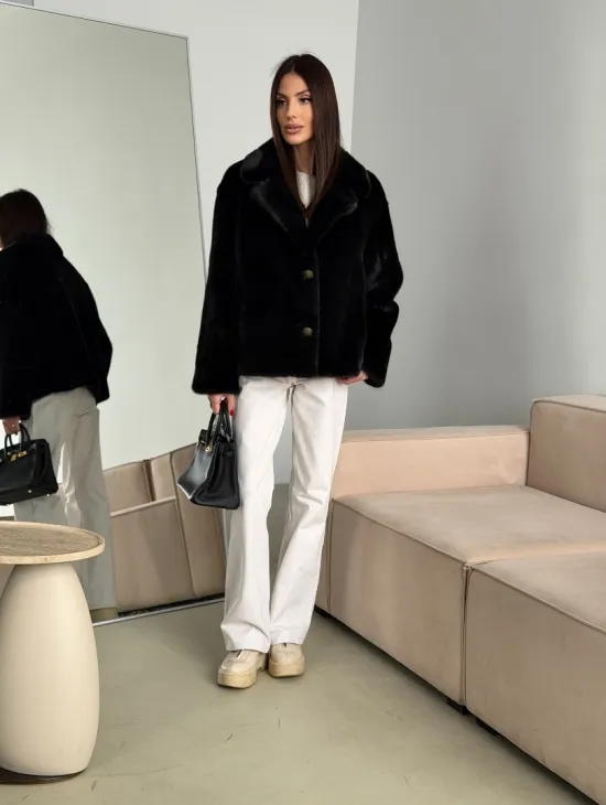 Черная короткая норковая шуба - автоледи - фото 9