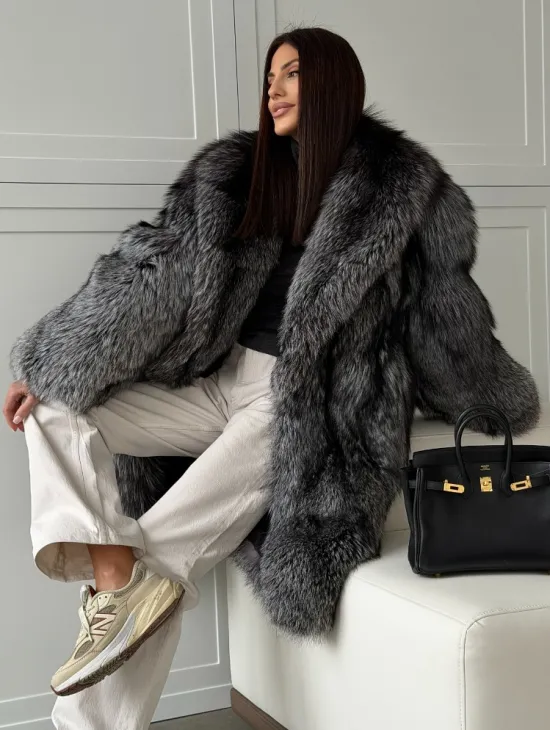 Шикарная шуба из чернобурки - фото 8