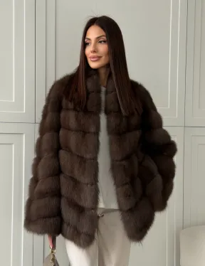 Женская шуба из меха куницы - фото 16