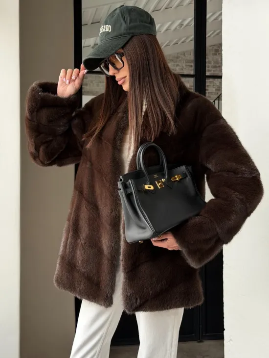 Женский норковый полушубок - фото 7