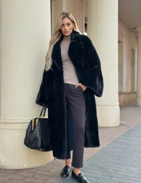 Зеленая норковая шуба - фото 7