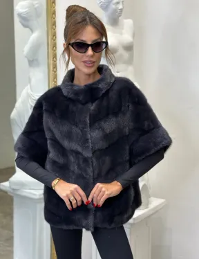 Пуховик /жилет норковый 2в1 - графит - фото 4